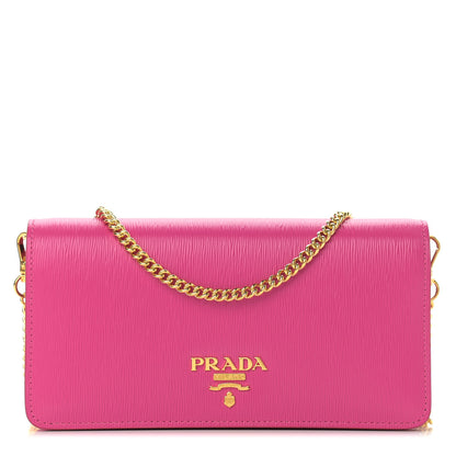 Prada Vitello Move Metal Mini Crossbody Bag Fuxia 1 of 10