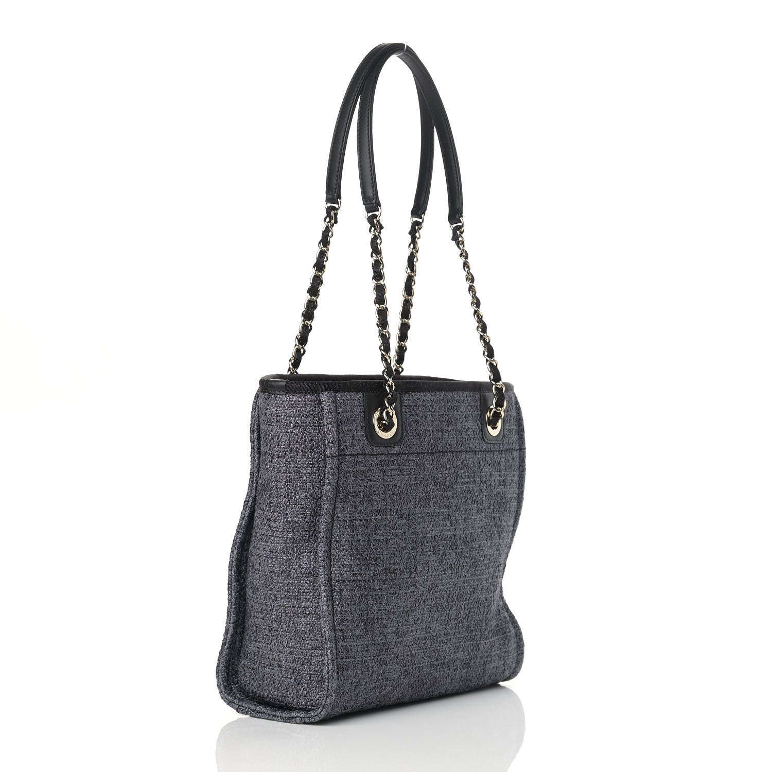 Chanel Lurex Straw Mini Deauville Tote Black 4 of 10
