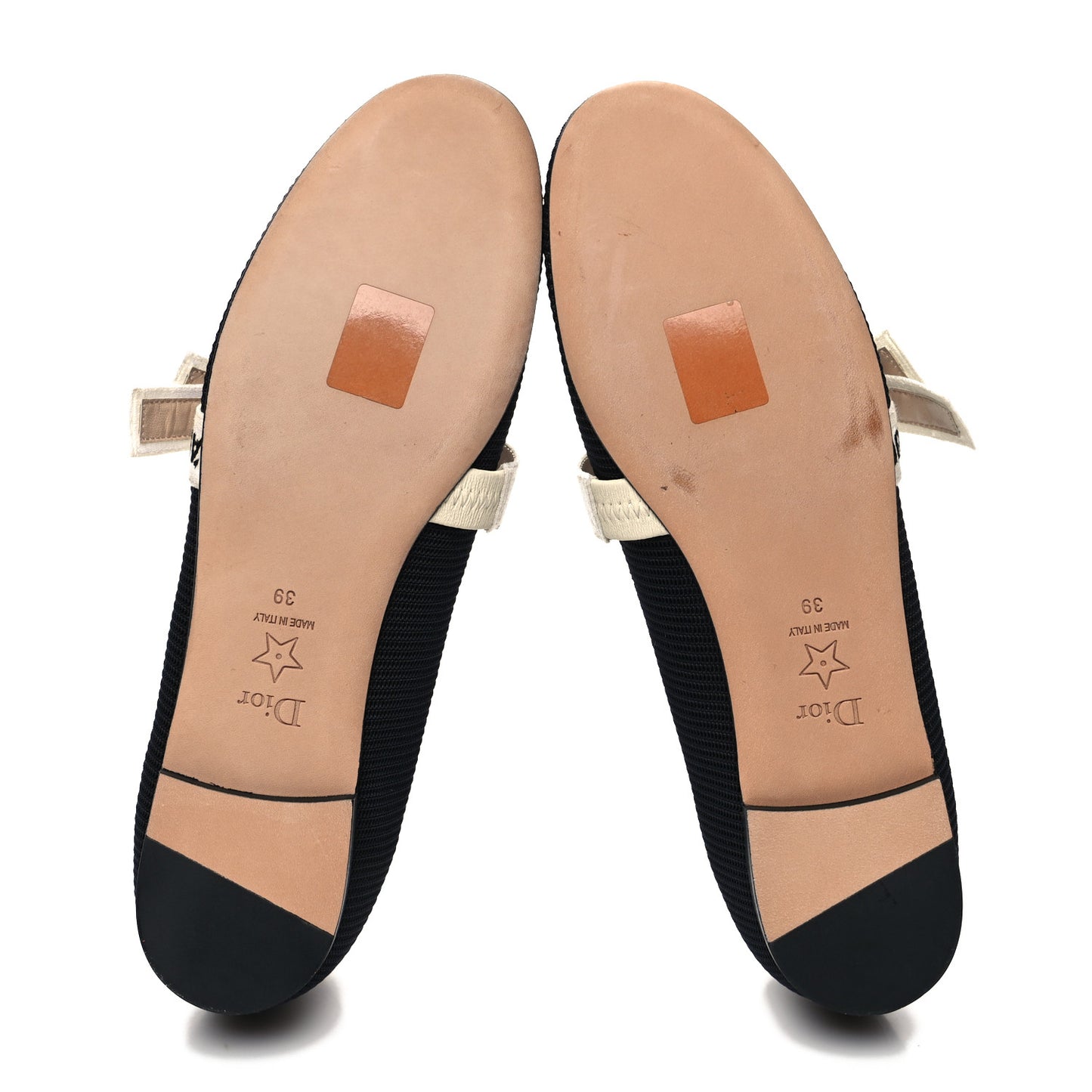 Fabric Ribbon Embroidered J'Adior Ballet Flats 39 Black