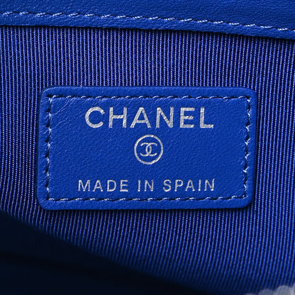 Chanel Lambskin Quilted Medium Cosmetic Case Blue 6 of 9