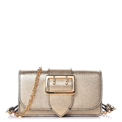 Burberry Metallic Grainy Calfskin Mini Buckle Bag Gold 1 of 8