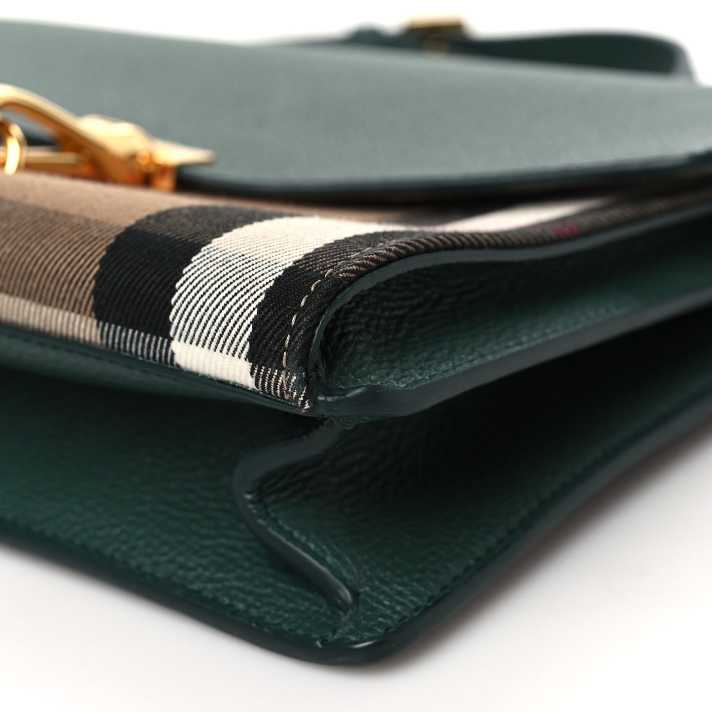 Derby Calfskin House Check Small Macken Crossbody Bag Vintage Green