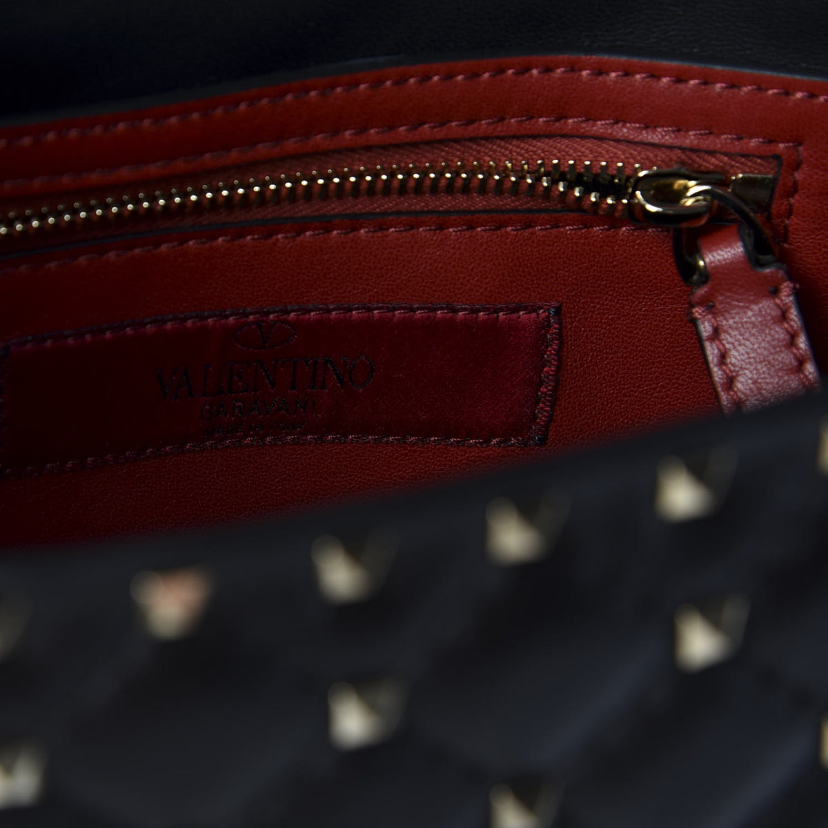 Valentino Garavani Nappa Medium Rockstud Spike Halfmoon Saddle Bag Black 7 of 10