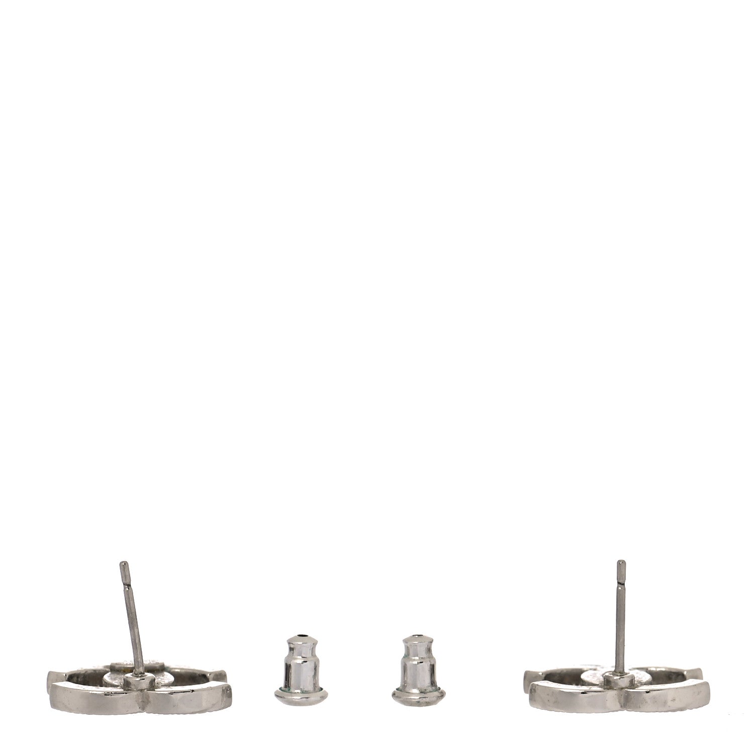 Chanel Crystal CC Earrings SIlver 3 of 5