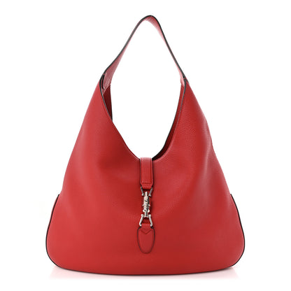 Gucci Soft Grained Calfskin Large Jackie Hobo Hibiscus Red 3 of 11