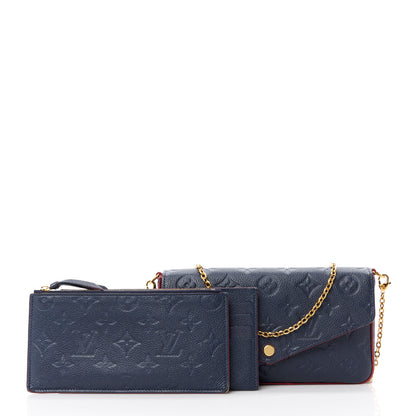 Louis Vuitton Empreinte Pochette Felicie Chain Wallet Marine Rouge 3 of 15