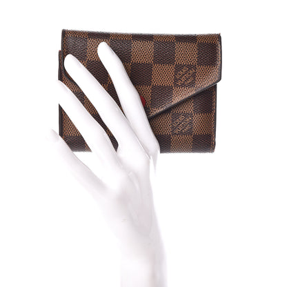 Louis Vuitton Damier Ebene Victorine Wallet Red 2 of 7