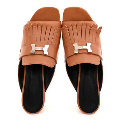 Hermes Calfskin Alma Sandals 40 Havane 2 of 12