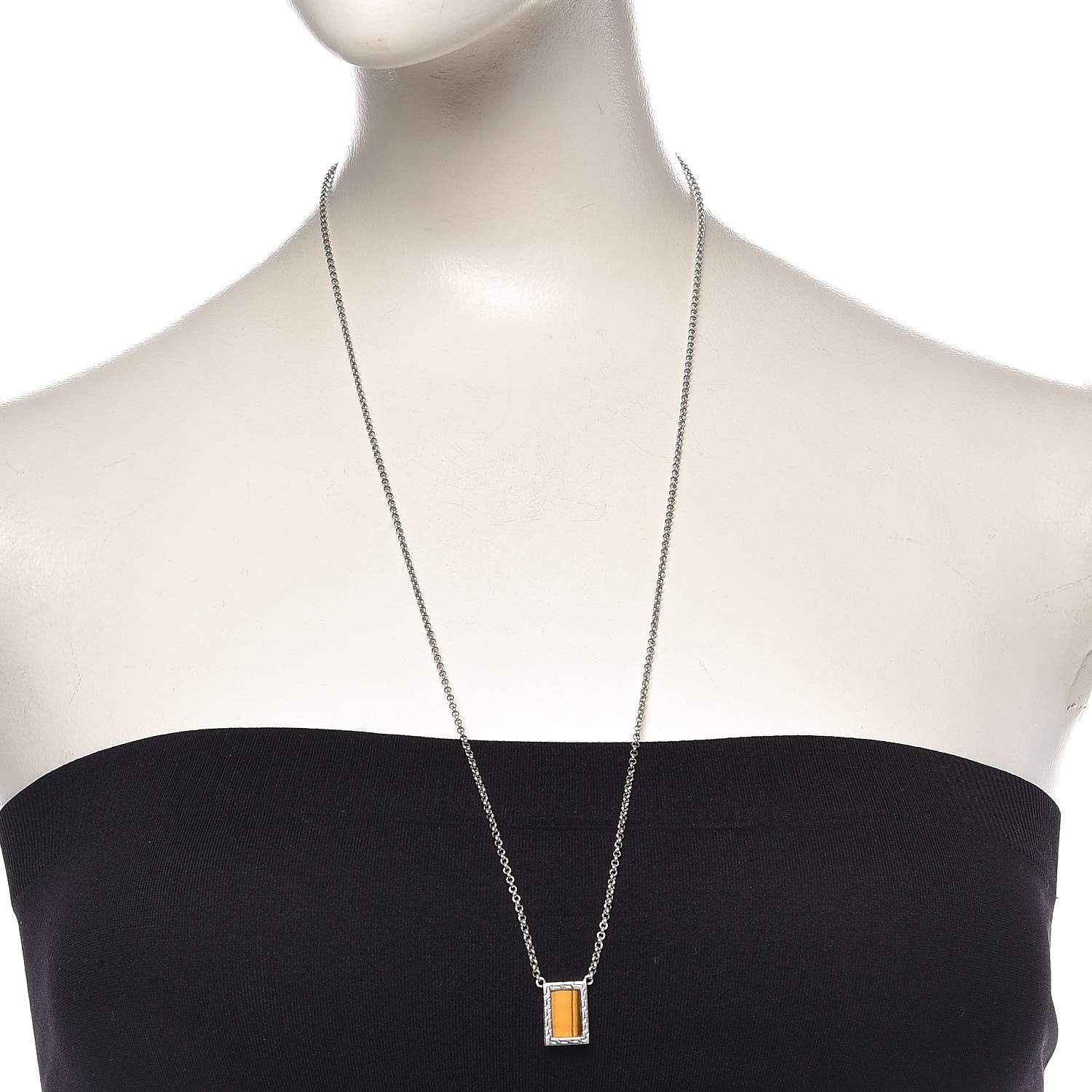 John Hardy Sterling Silver Tiger's Eye Black Onyx Classic Chain Necklace 3 of 9
