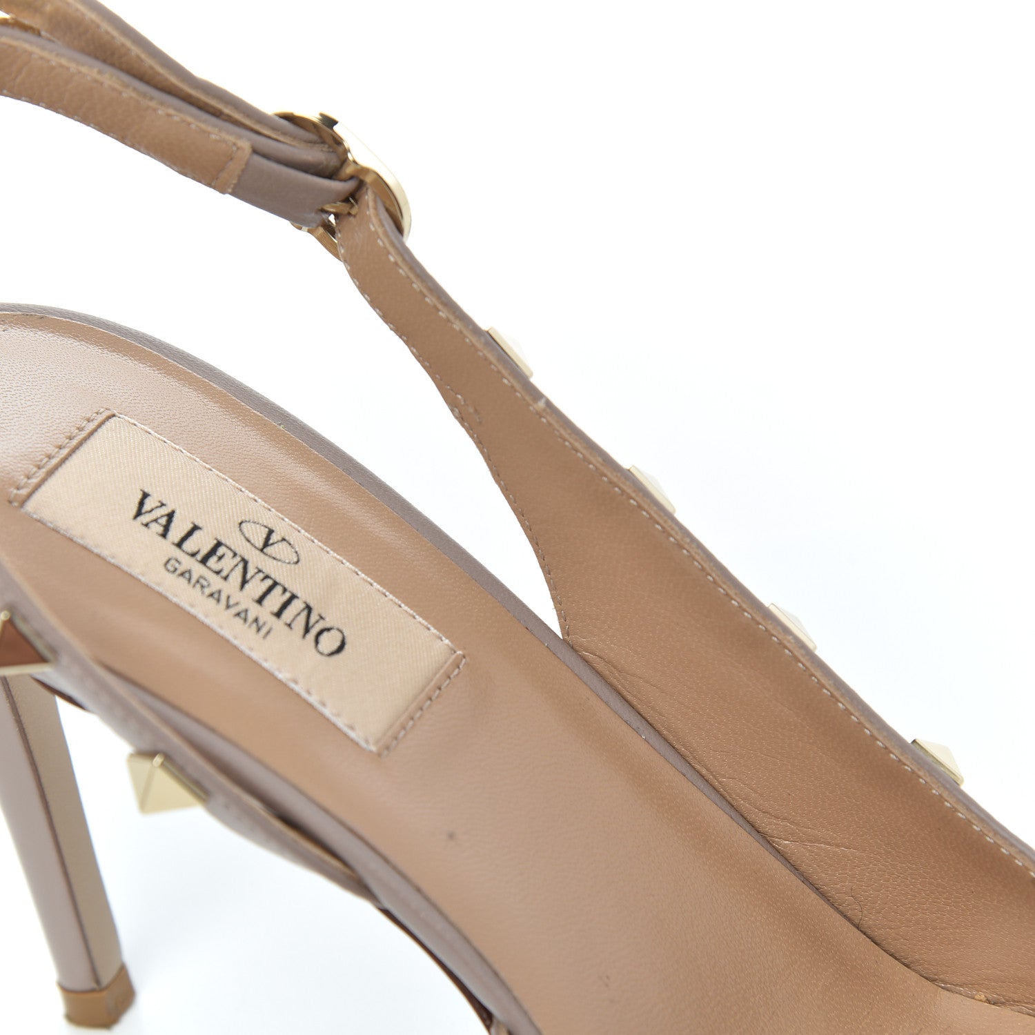 Valentino Garavani Patent Rockstud Half D'Orsay Slingback 85mm Pumps 38 Poudre 10 of 21