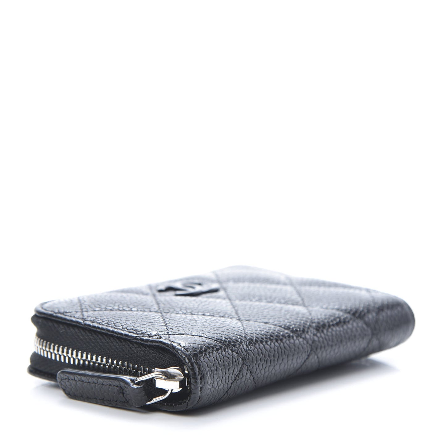 Caviar Quilted Incognito Zip Coin Purse Black