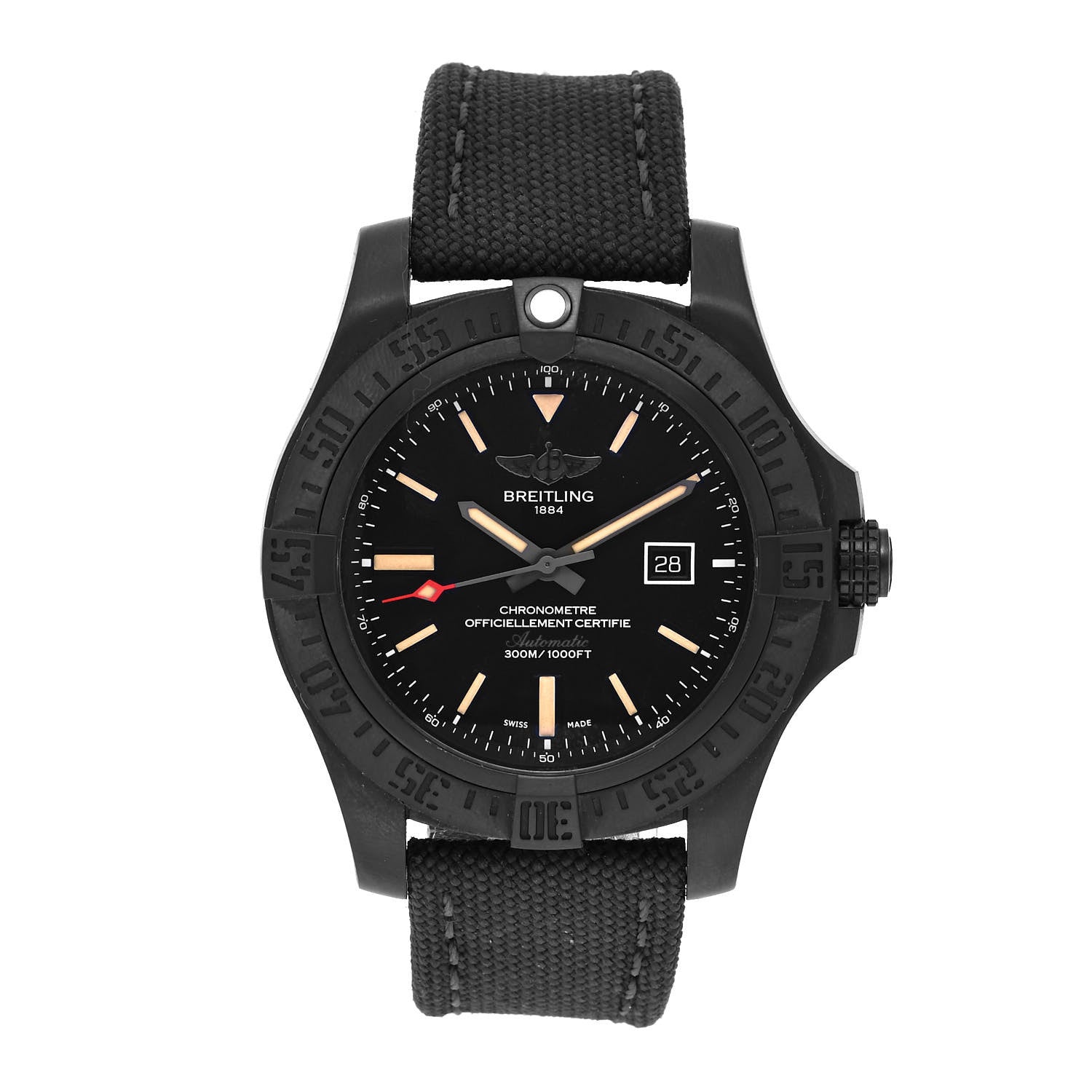 Breitling Black Titanium 48mm Avenger Blackbird 44 Automatic Watch Volcano Black V17310 1 of 5
