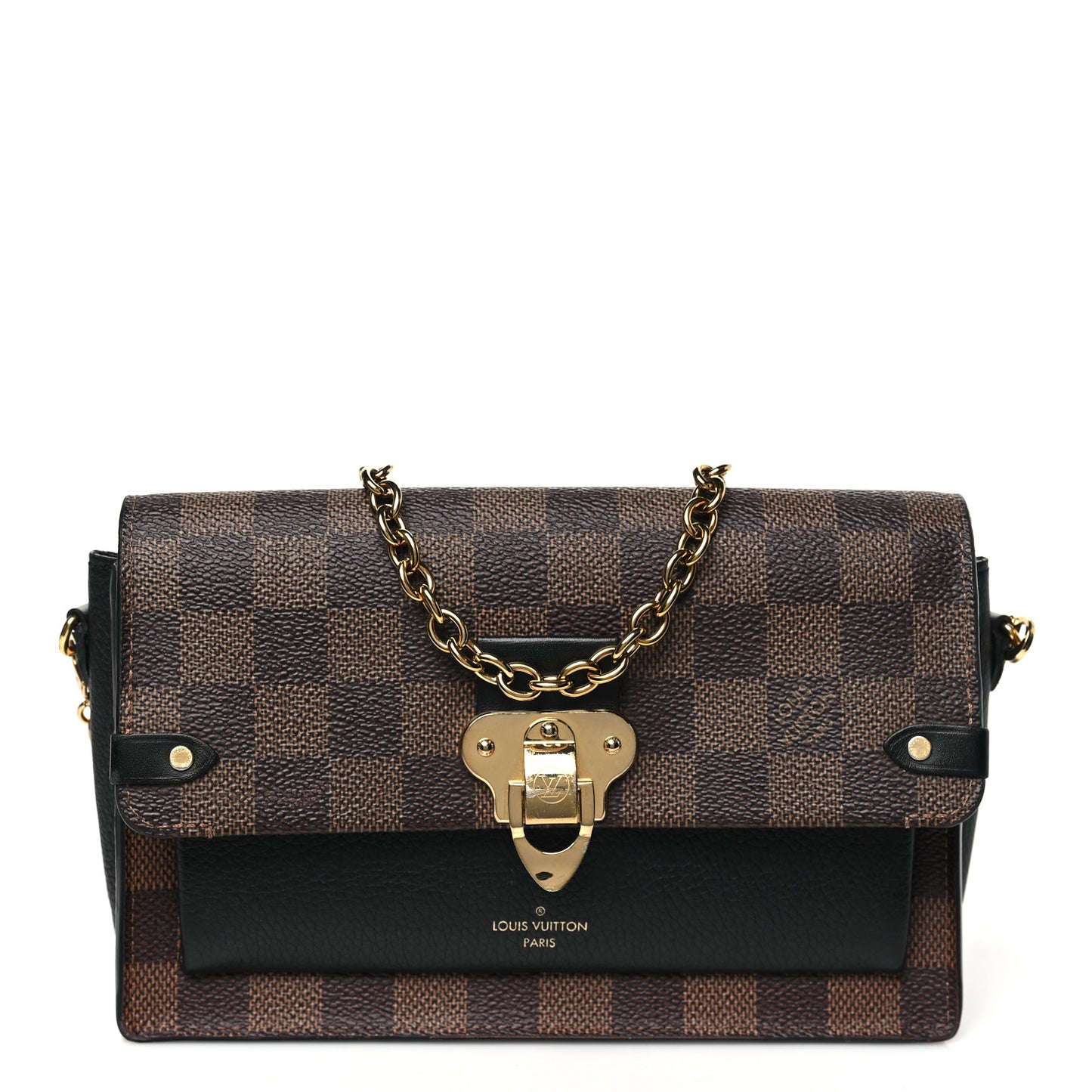 Damier Ebene Vavin Chain Wallet Black