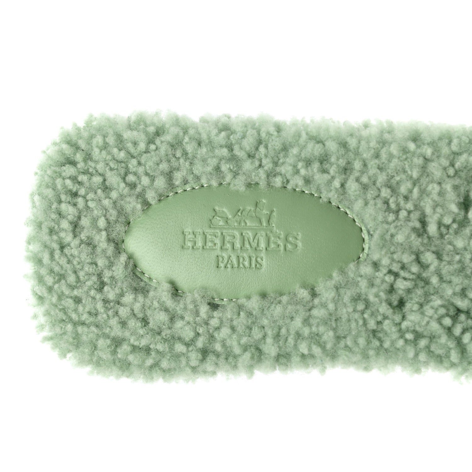 Hermes Woolskin Oran Sandals 38.5 Vert d'eau 7 of 9