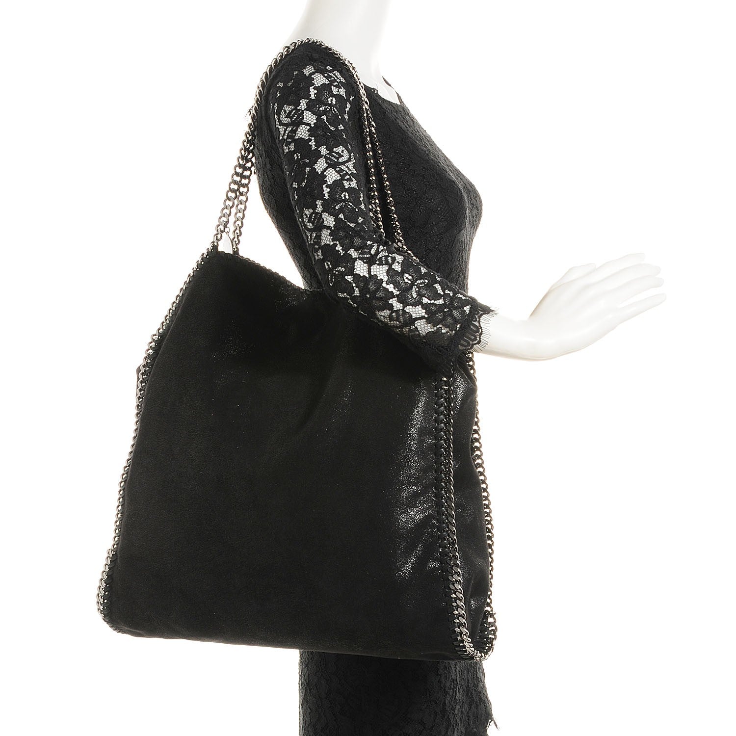 Stella McCartney Faux Leather Shaggy Deer Falabella Big Tote Black 2 of 9
