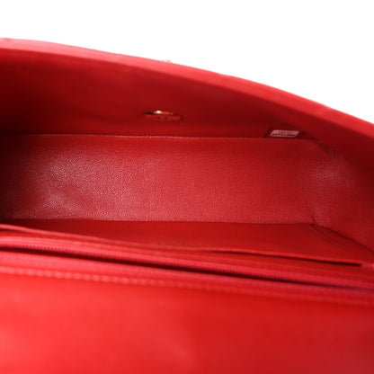 Chanel Lambskin Quilted Mini Rectangular Flap Red Dark Red 5 of 10