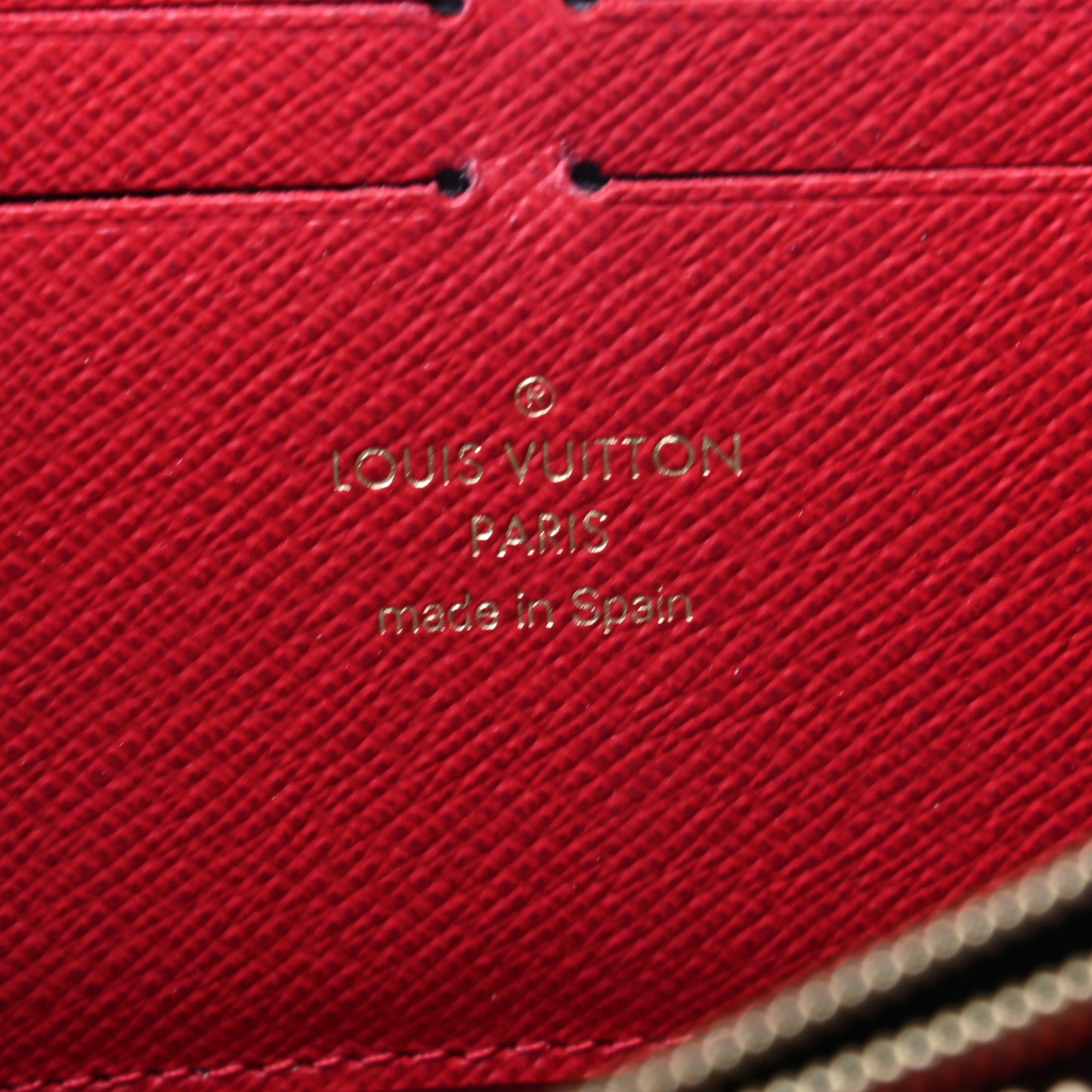 Damier Ebene Clemence Wallet Cherry