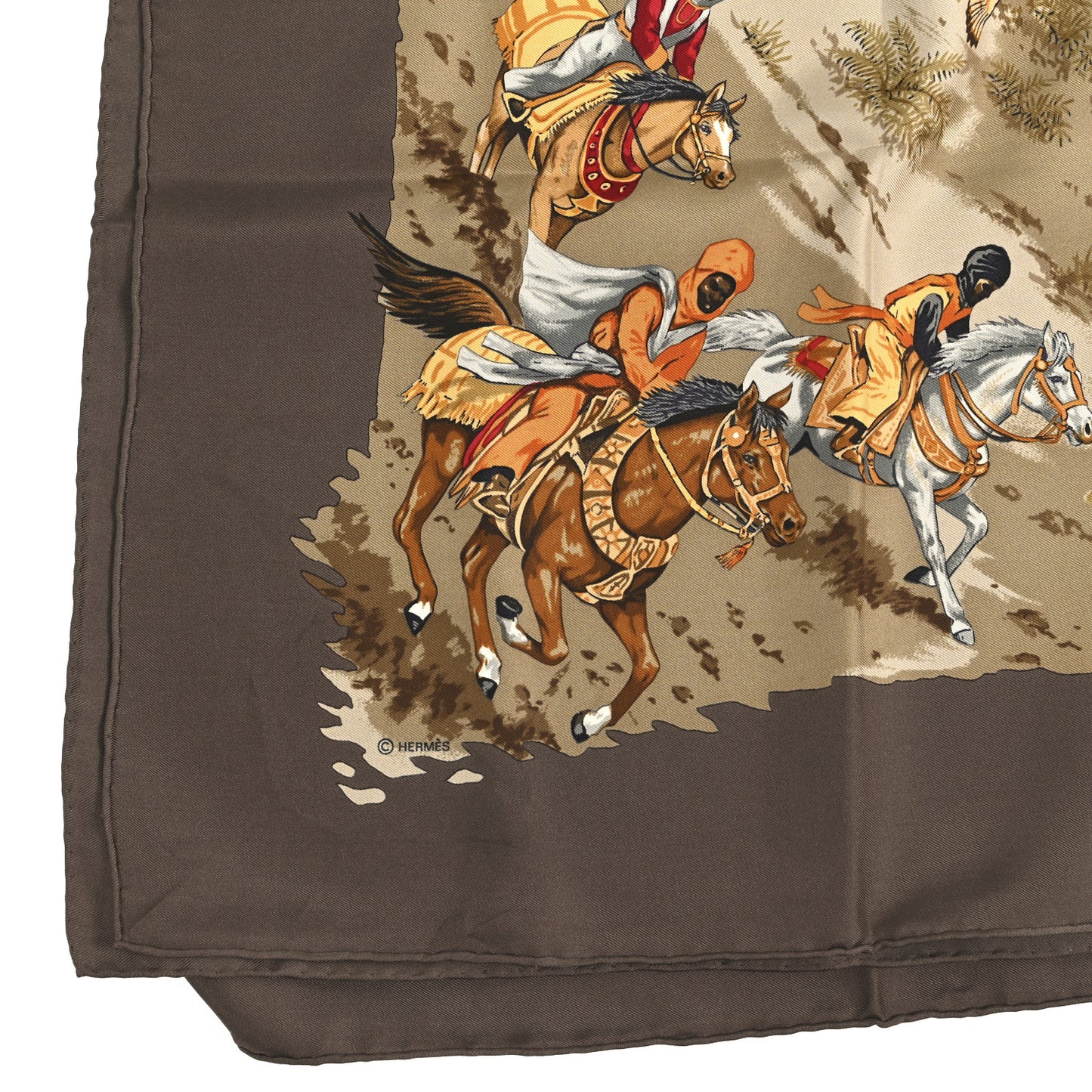 Silk Africa Scarf 90 Brown Multicolor