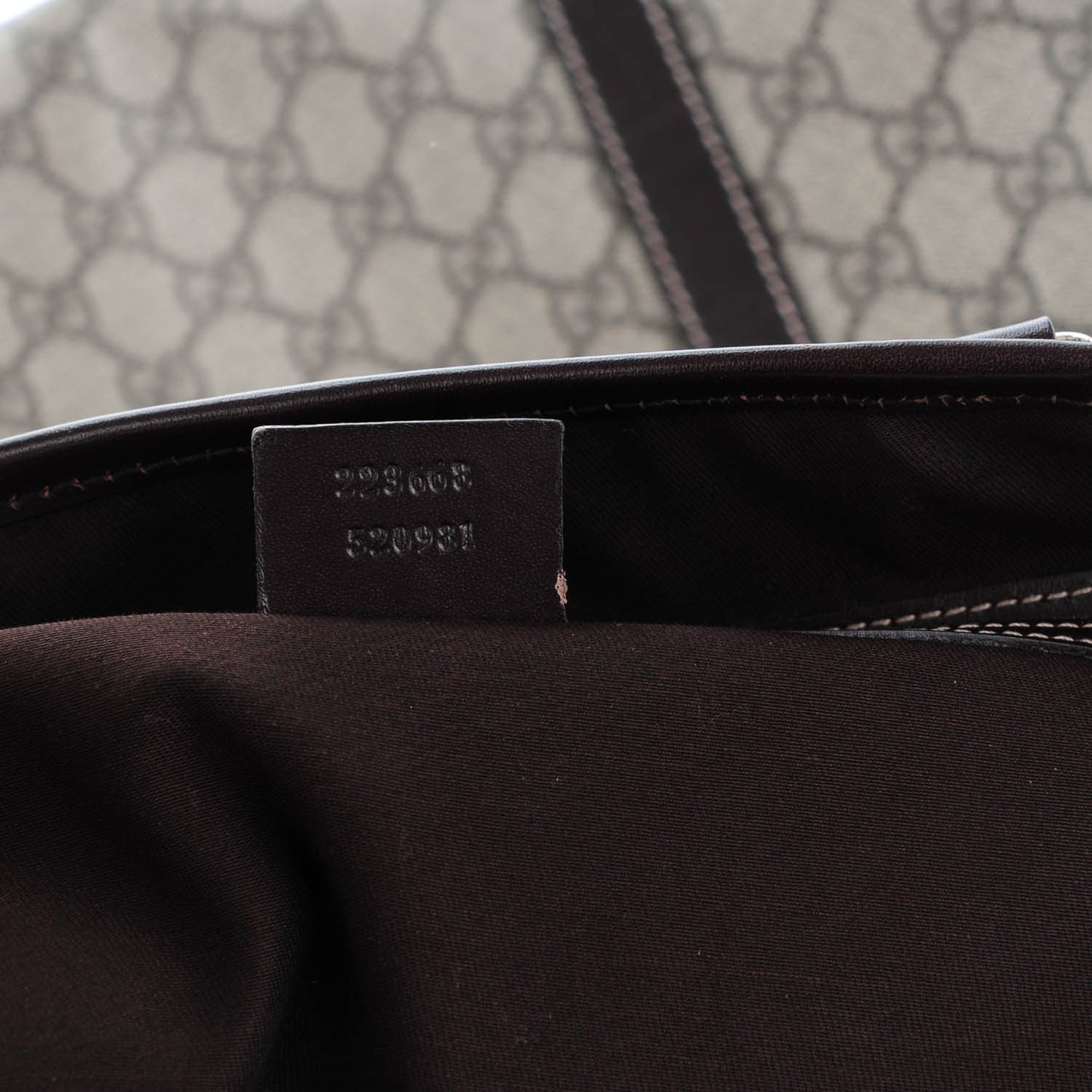 GG Plus Monogram Joy Vertical Tote Dark Brown