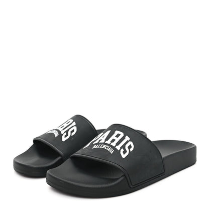 Balenciaga Rubber Paris Logo Womens Slide Sandals 35 Black 4 of 9