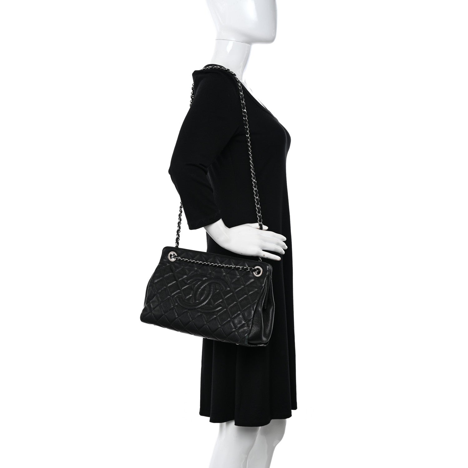Chanel Soft Caviar Quilted CC Timeless Tote Black 2 of 18