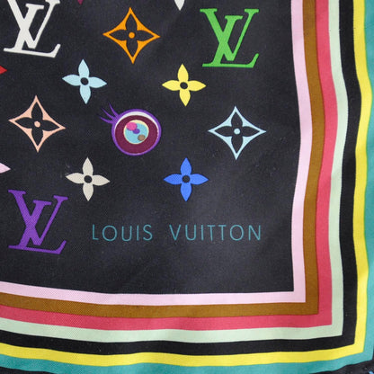 Louis Vuitton Silk Multicolor Eye Love Scarf Black 6 of 7