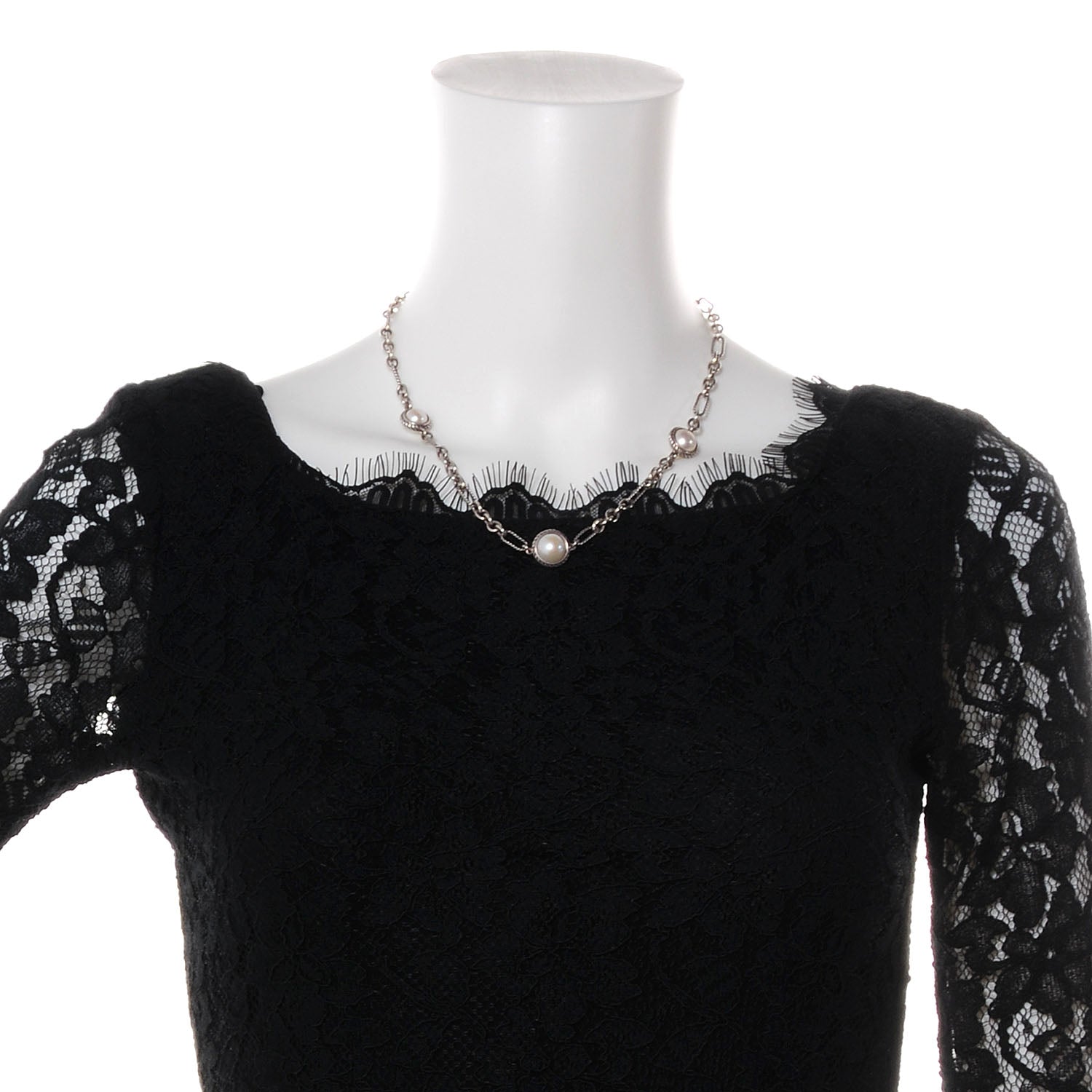 David Yurman Sterling Silver Pearl Cable Figaro Chain Necklace 2 of 6