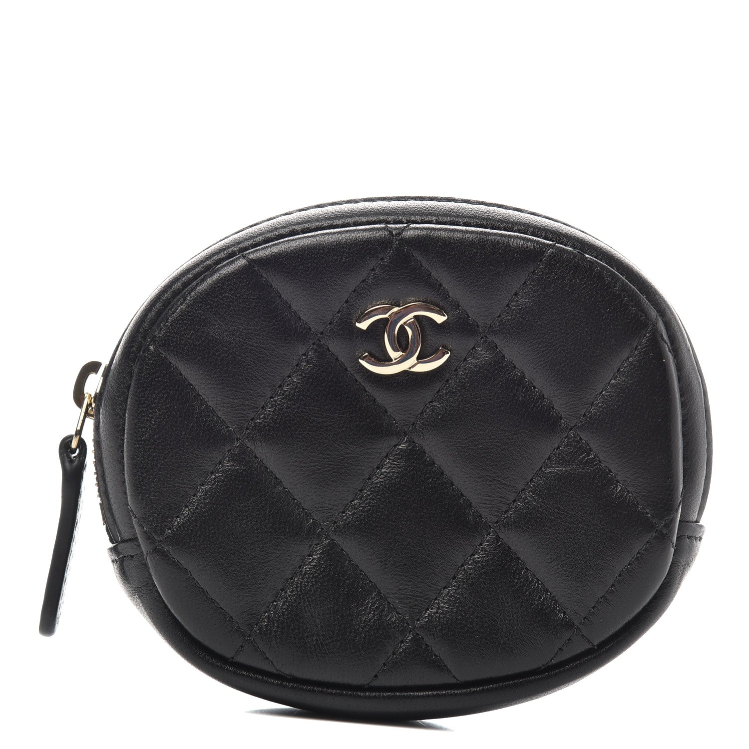 Chanel Lambskin Quilted Zip Around Classic Coin Purse Black 1 of 8