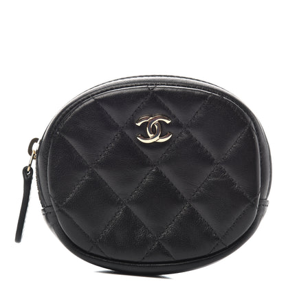 Chanel Lambskin Quilted Zip Around Classic Coin Purse Black 1 of 8