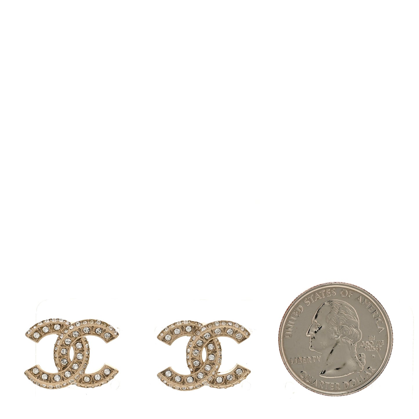 Crystal Timeless CC Earrings Light Gold