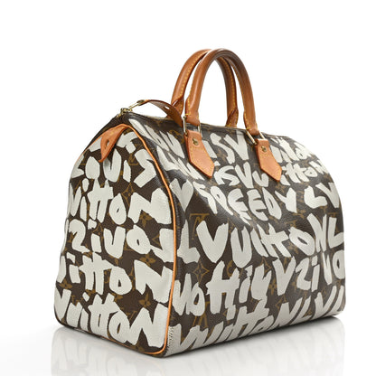 Louis Vuitton Monogram Graffiti Speedy 30 Silver 3 of 7