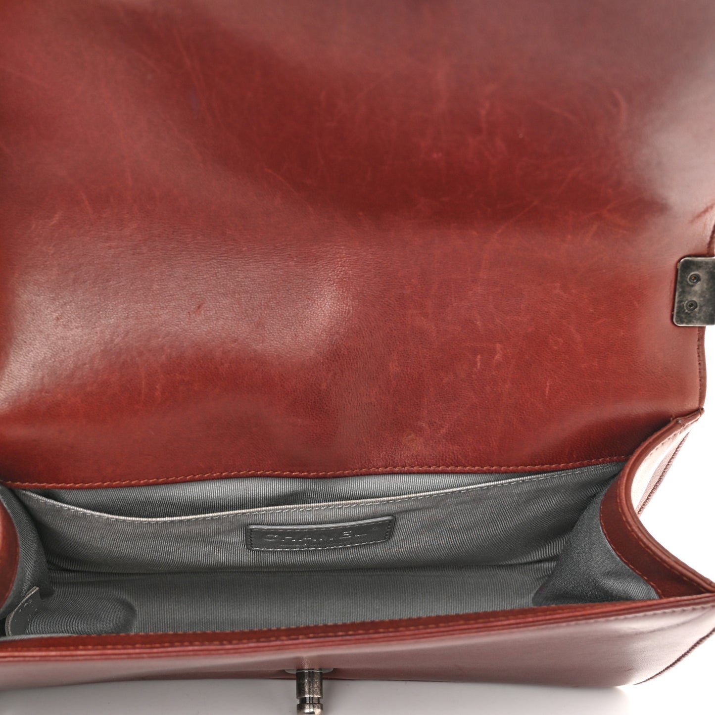 Lambskin Quilted Medium Boy Flap Burgundy