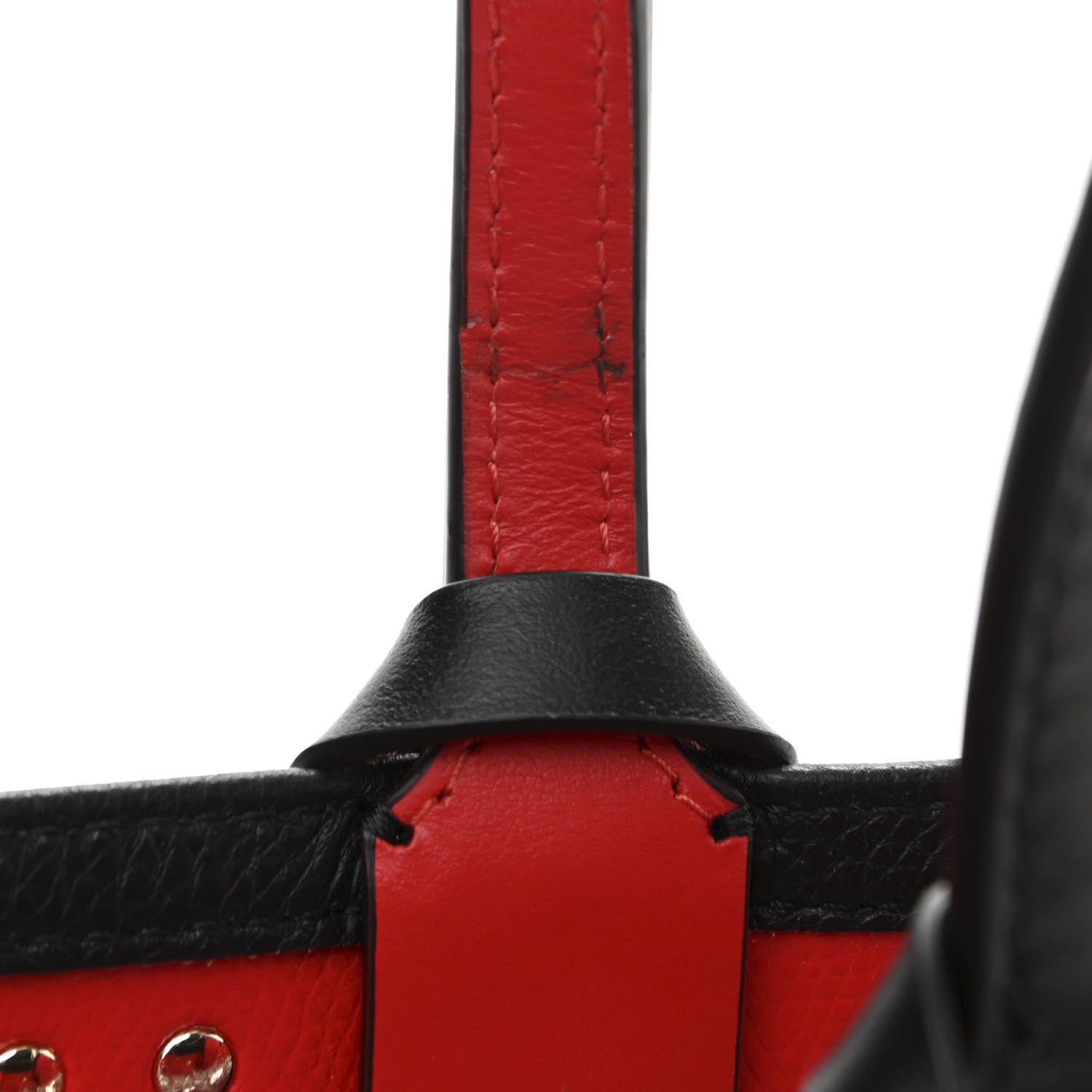 Christian Louboutin Calfskin Embellished Mini East West Cabata Tote Black 11 of 12