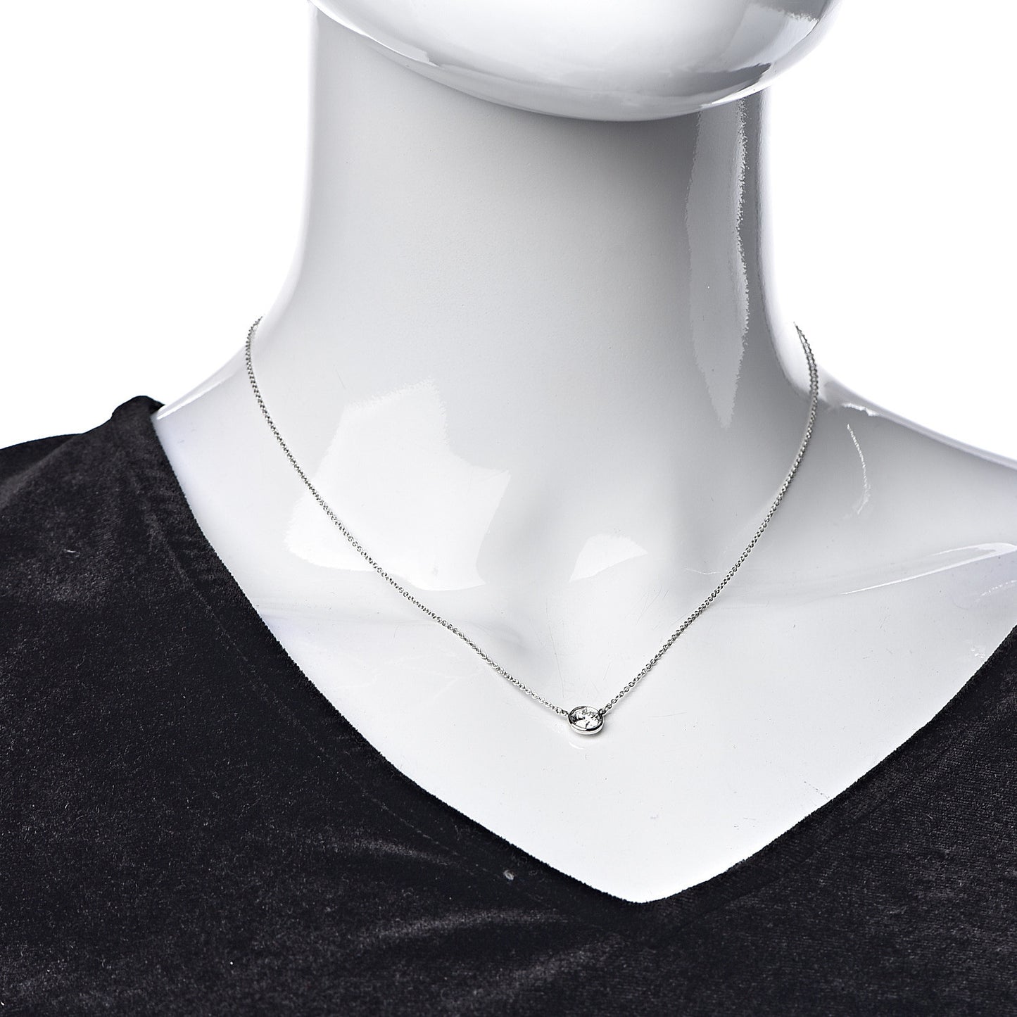 Platinum Diamond .60ct Elsa Peretti Diamonds by the Yard Pendant Necklace