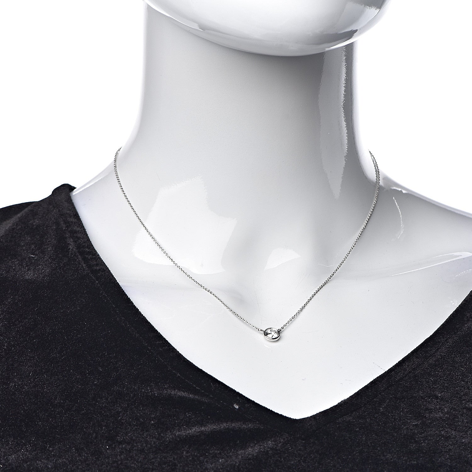 Tiffany Platinum Diamond .60ct Elsa Peretti Diamonds by the Yard Pendant Necklace 2 of 9