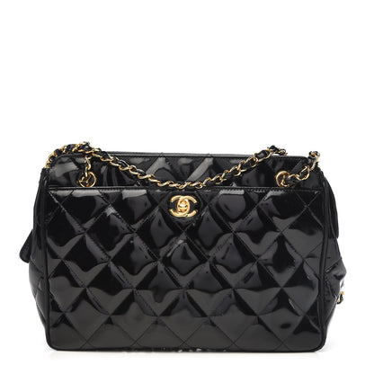 Chanel Patent Quilted Camera Case Black 1 of 11