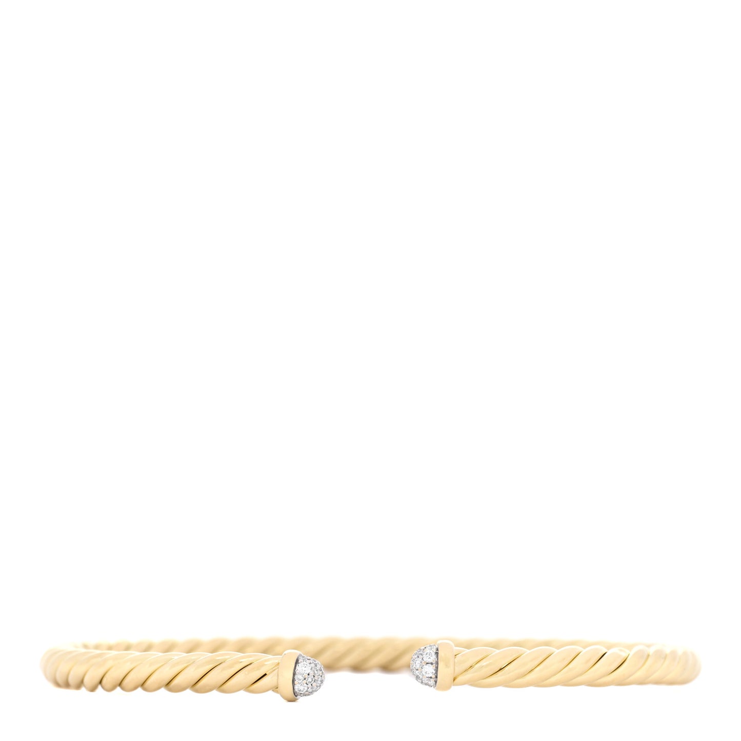18K Yellow Gold Diamond 4mm Cablespira Bracelet