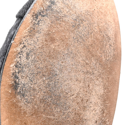 Chanel Denim Printed Cap Toe Ballerina Flats 39.5 Black White 10 of 12