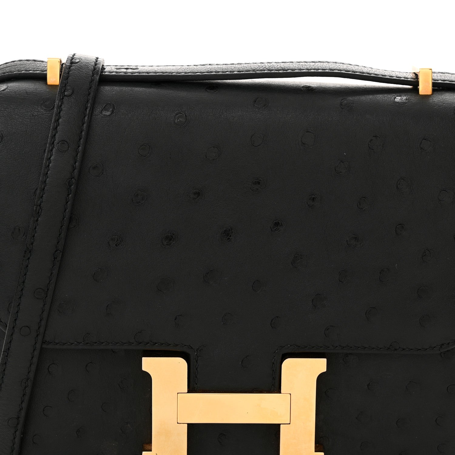 Hermes Ostrich Constance 18 Black 8 of 12