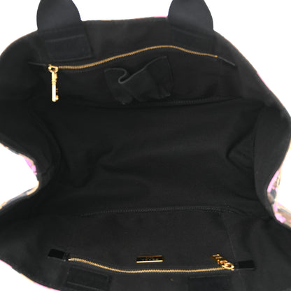 Prada Canapa Camouflage Tote  Pink Brown 5 of 14