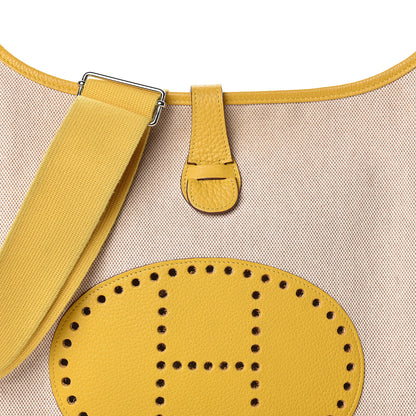 Hermes Toile Taurillon Clemence Evelyne III GM Jaune 7 of 9