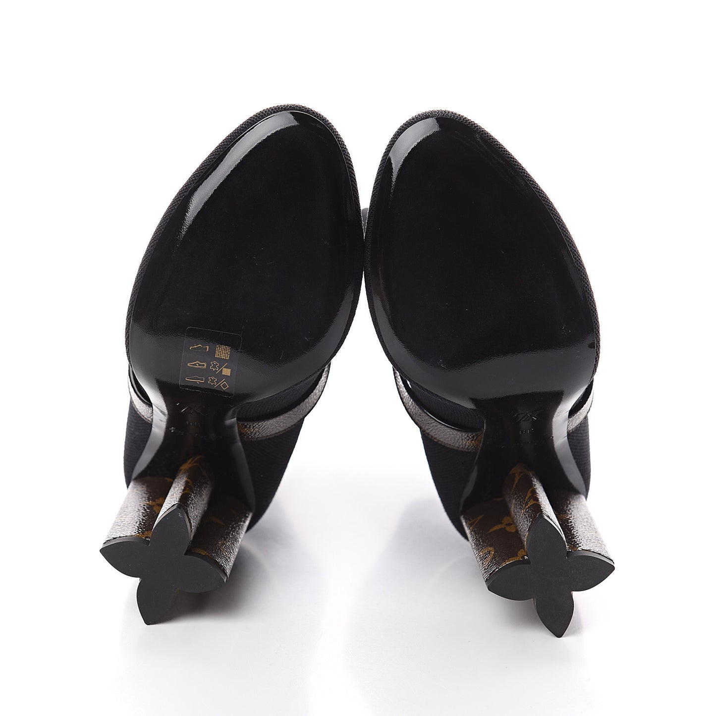 Monogram Stretch Fabric Silhouette Ankle Boots 38 Black