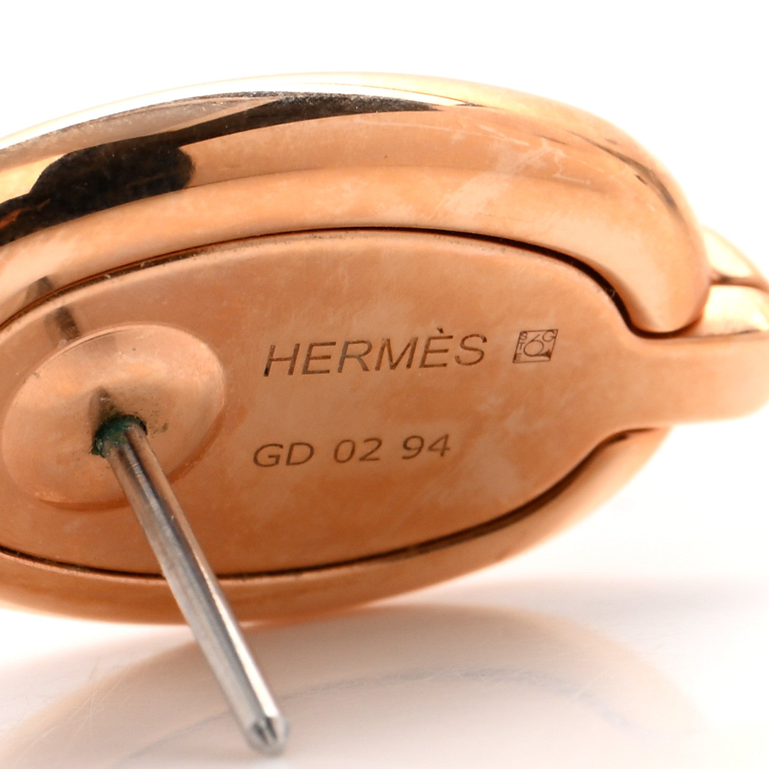 Hermes Enamel Mini Maillon Earrings Marron Glace 4 of 5