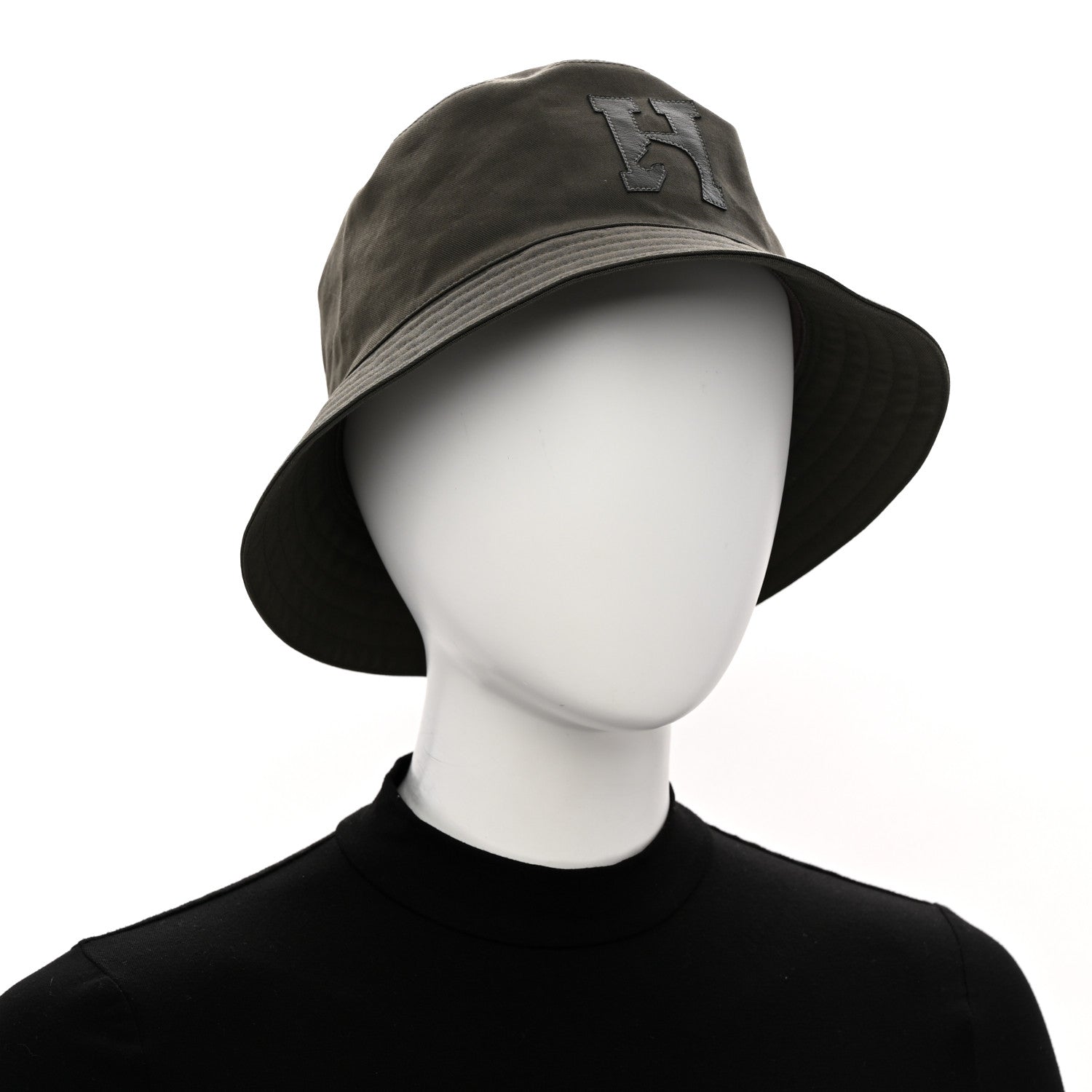 Hermes Cotton Twill Lambskin Fred H'Cheval Bucket Hat 59 Bronze 4 of 14