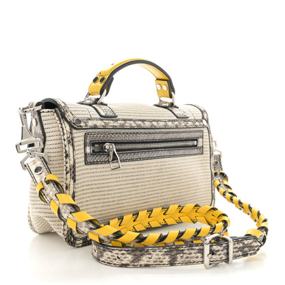 Proenza Schouler Lambskin Snakeskin Canvas Tiny PS1 Satchel Grey Yellow 3 of 14
