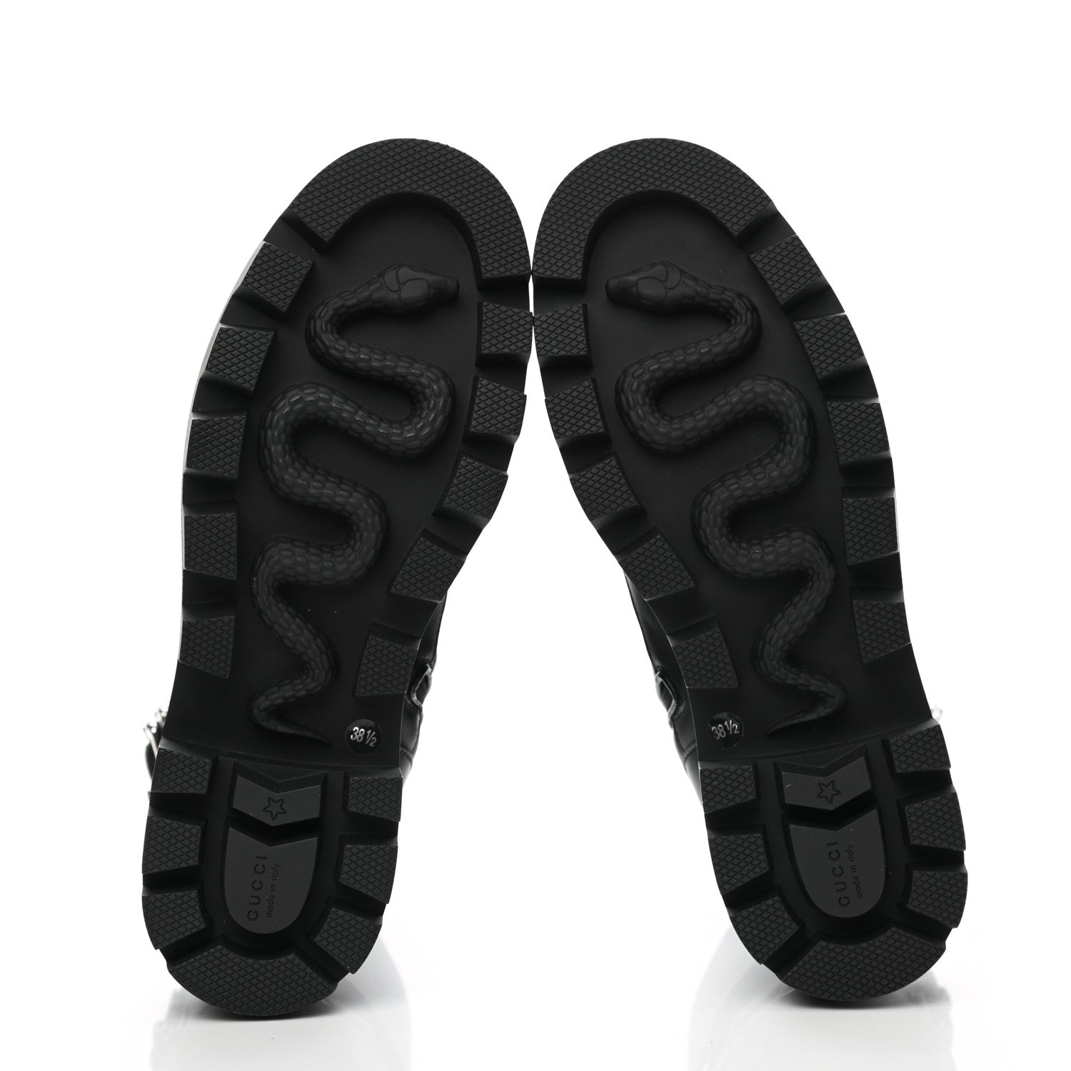 Gucci Nappa Frances GG Matelasse Platform Combat Boots 38.5 Black 5 of 9