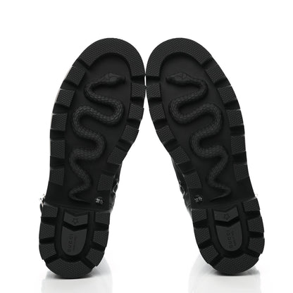 Gucci Nappa Frances GG Matelasse Platform Combat Boots 38.5 Black 5 of 9