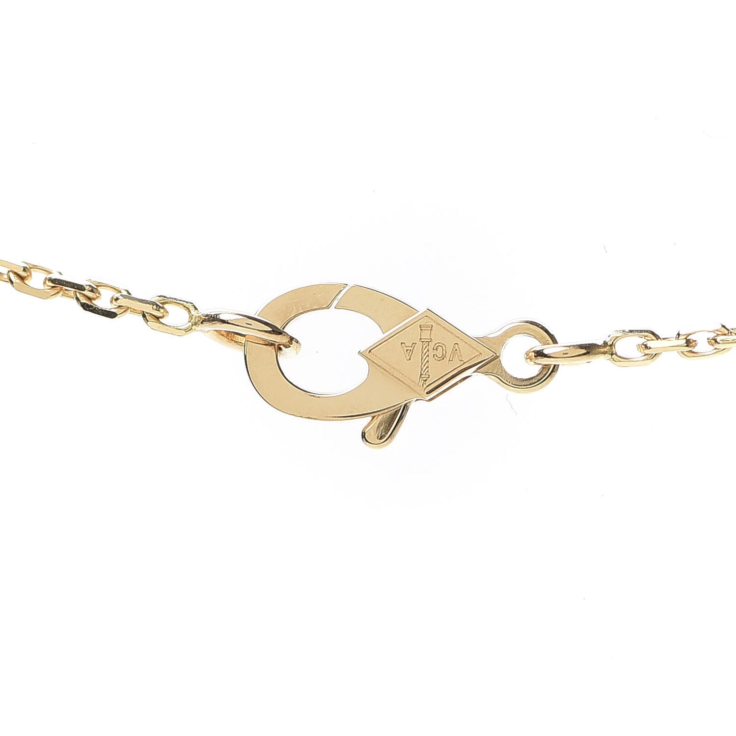 18K Yellow Gold Carnelian Vintage Alhambra Pendant Necklace