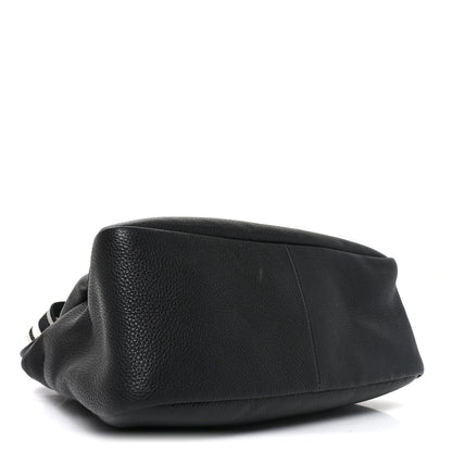 Prada Vitello Daino Soft Medium Zippered Top Handle Bag Black 4 of 9