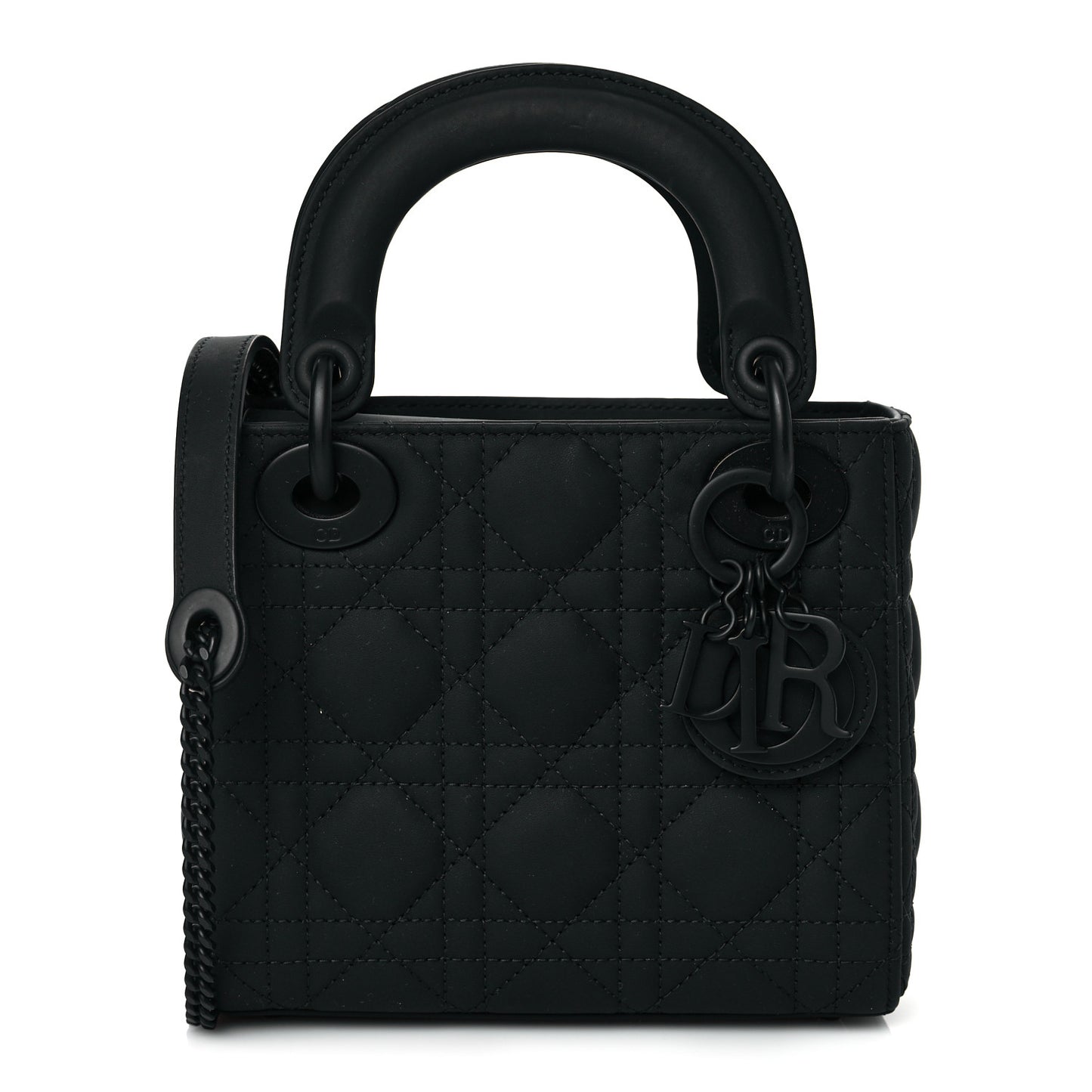 Ultra Matte Calfskin Cannage Mini Lady Dior Black